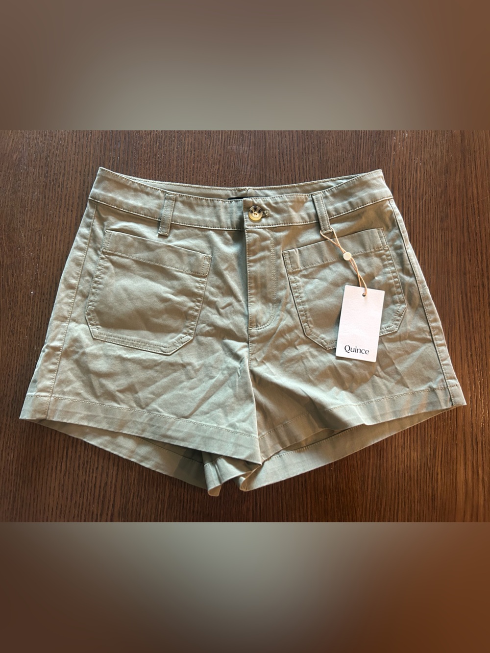Quince Women's Olive Chino Stretch cotton Shorts. NWT!